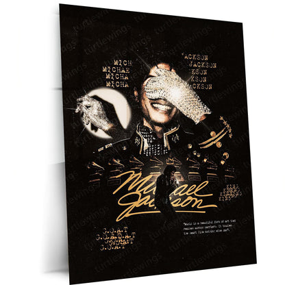 Michael Jackson – G.O.A.T Tribute | King of Pop Premium Metal Poster | Iconic Music Wall Art by TurtleWings