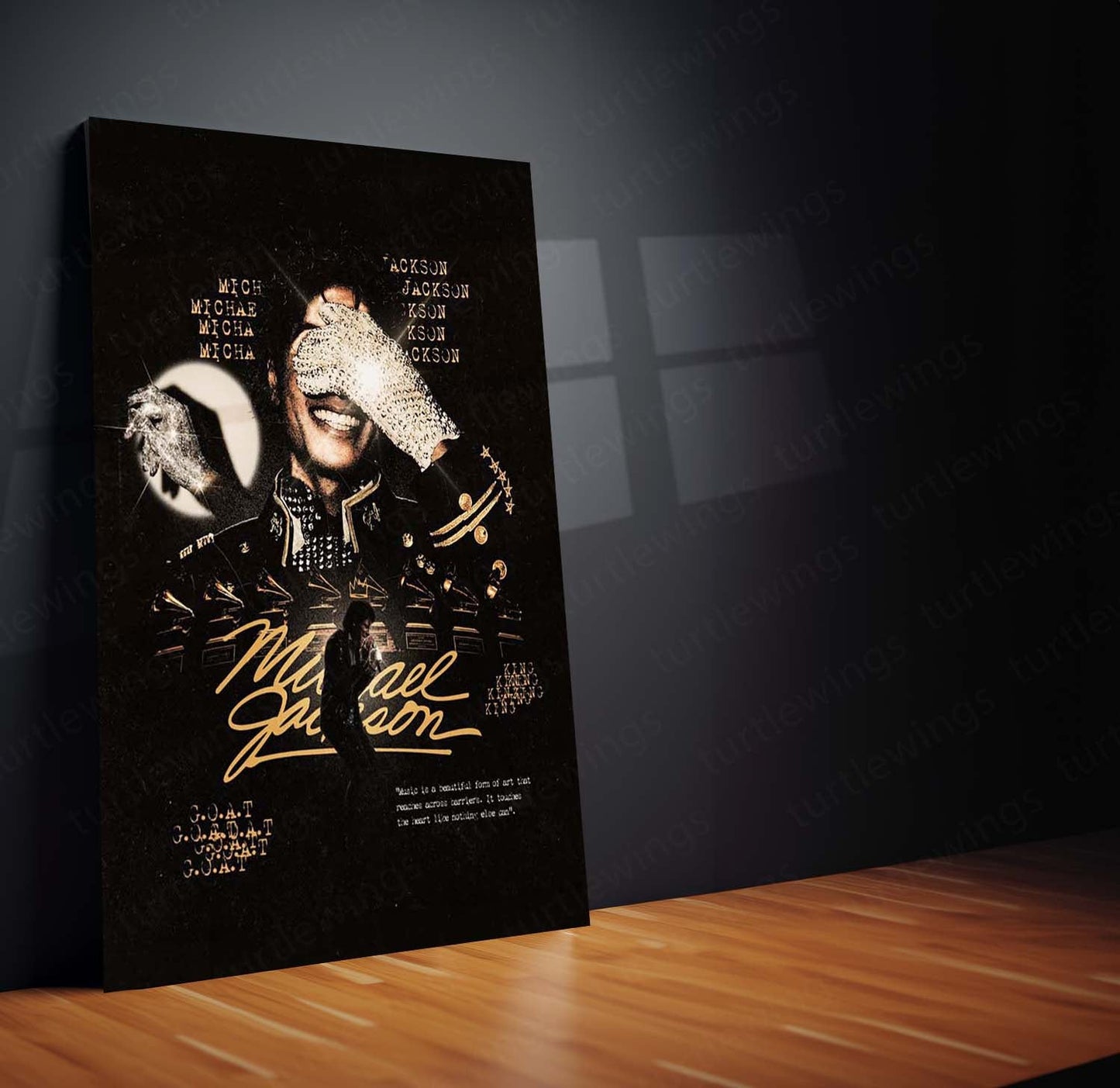 Michael Jackson – G.O.A.T Tribute | King of Pop Premium Metal Poster | Iconic Music Wall Art by TurtleWings