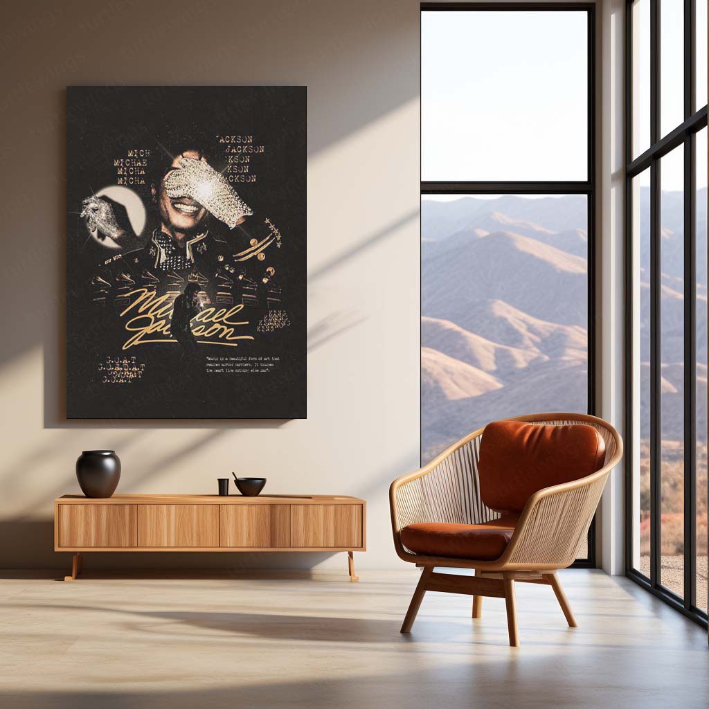 Michael Jackson – G.O.A.T Tribute | King of Pop Premium Metal Poster | Iconic Music Wall Art by TurtleWings