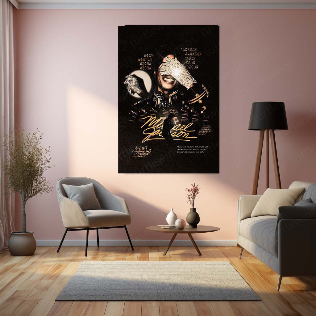Michael Jackson – G.O.A.T Tribute | King of Pop Premium Metal Poster | Iconic Music Wall Art by TurtleWings