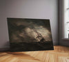 Storm Sailing Ship Metal Poster | Dark Ocean Seascape Wall Art | Vintage Maritime Storm Metal Print