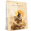 Spiritual Metal Poster | Lord Krishna Flute Metal Poster | I Believe in Him More Than Me Spiritual Wall Art | Devotional Krishna Metal Print