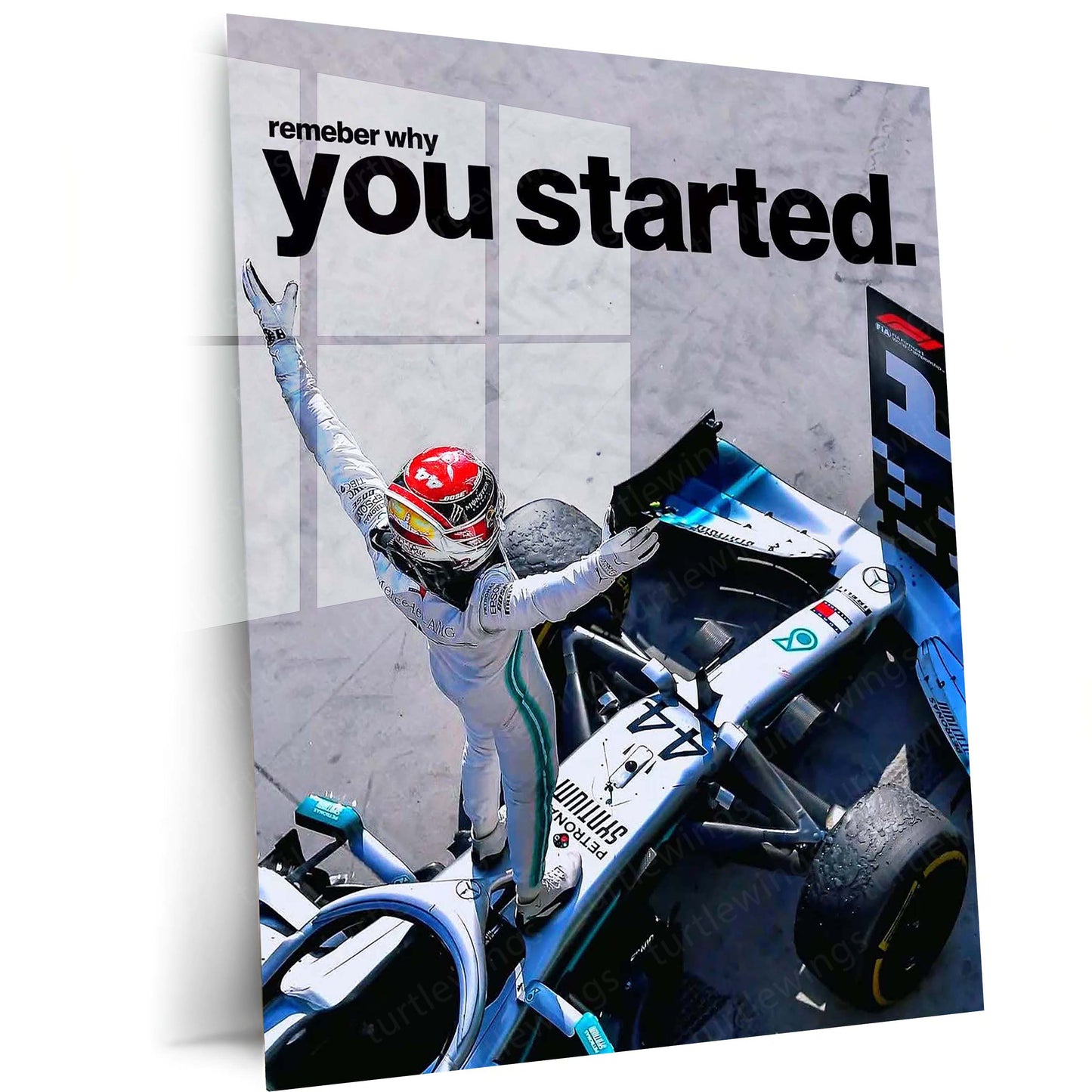 Quote Metal Poster | Formula Racing Motivation Metal Poster | Remember Why You Started Racing Wall Art | Motorsport Inspirational Metal Print
