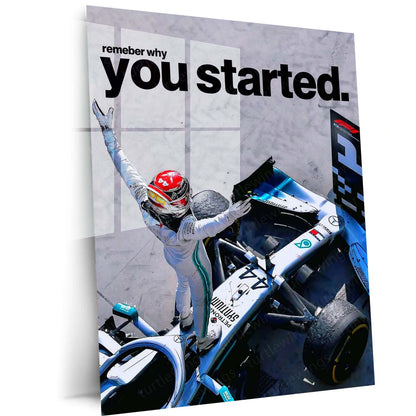 Quote Metal Poster | Formula Racing Motivation Metal Poster | Remember Why You Started Racing Wall Art | Motorsport Inspirational Metal Print