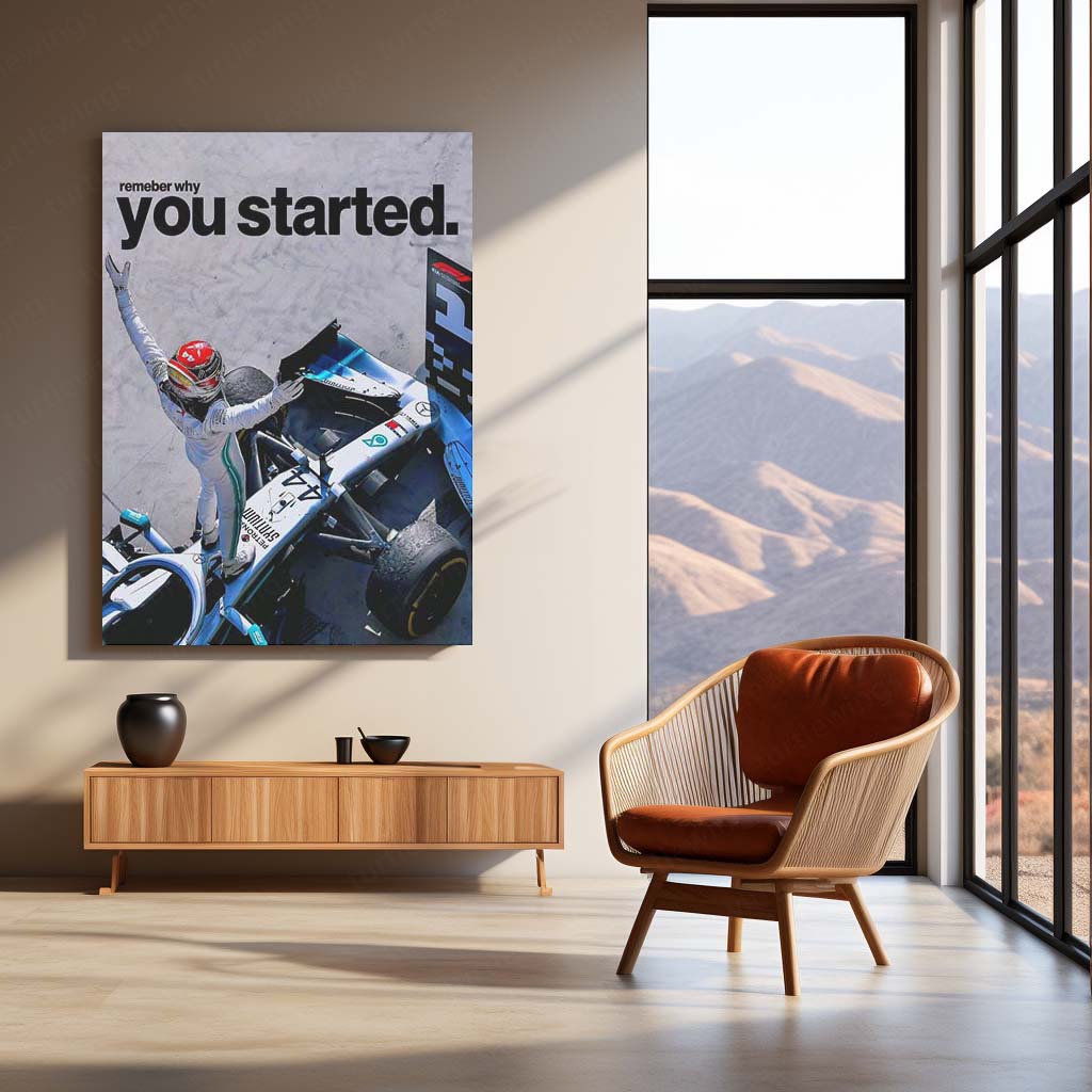 Quote Metal Poster | Formula Racing Motivation Metal Poster | Remember Why You Started Racing Wall Art | Motorsport Inspirational Metal Print