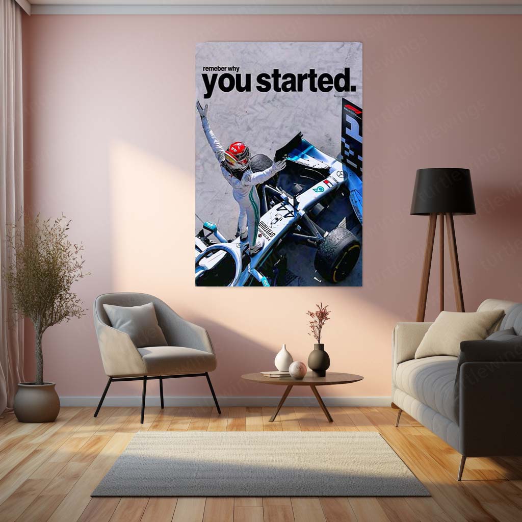 Quote Metal Poster | Formula Racing Motivation Metal Poster | Remember Why You Started Racing Wall Art | Motorsport Inspirational Metal Print
