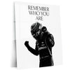 Quote Metal Poster | Lewis Hamilton Motivation Metal Poster | Remember Who You Are F1 Racing Wall Art | Formula Racing Metal Print