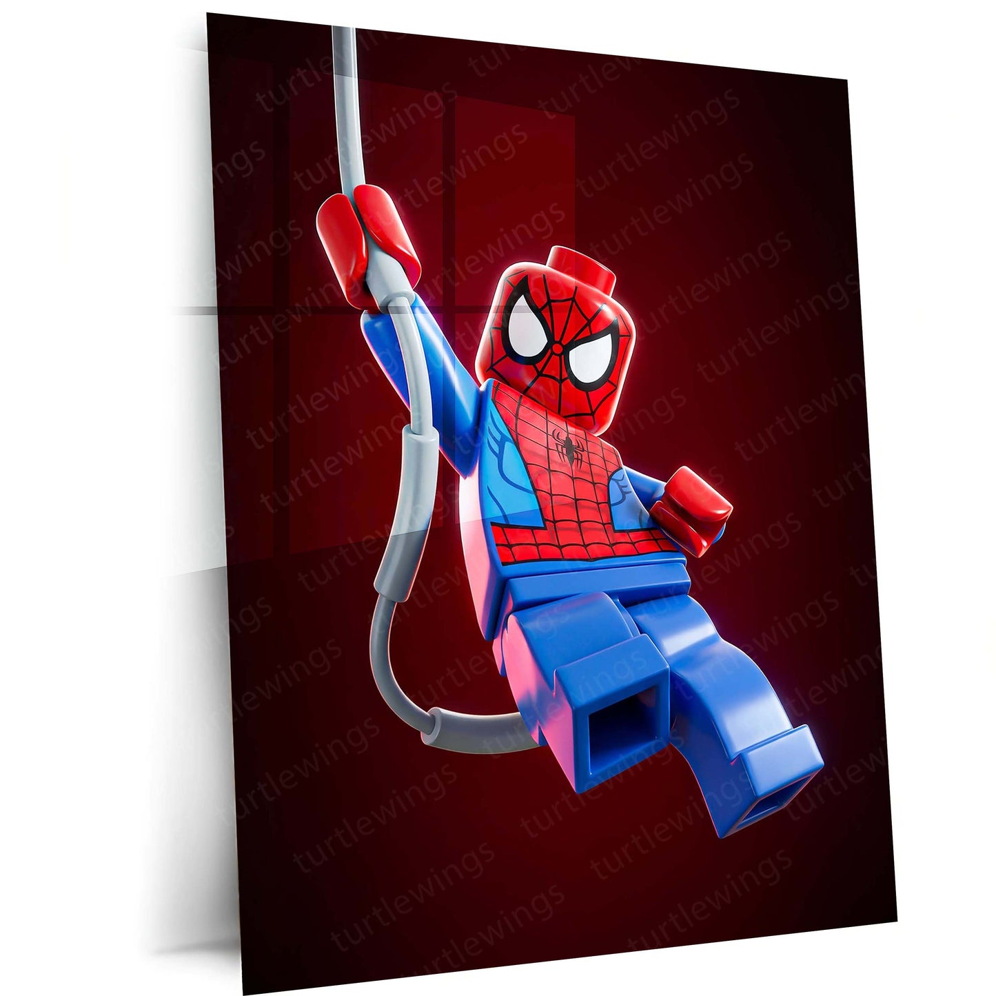 LEGO Spider-Man Metal Poster | Web-Swinging Superhero Toy Wall Art | Kids & Gaming Room Metal Print