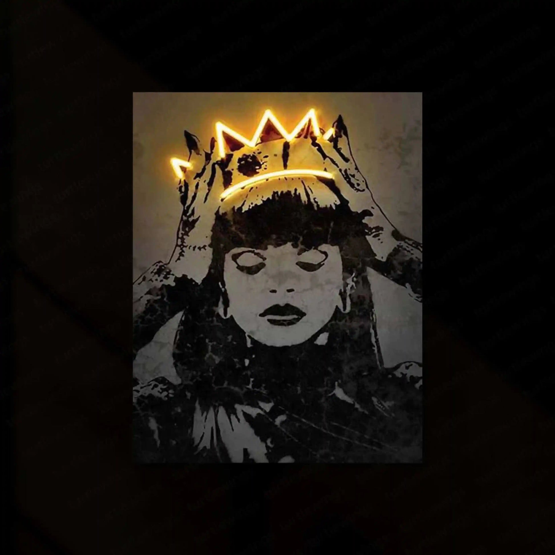 Rihanna Neon LED Metal Frame â Iconic Music Star Wall Art - TURTLEWINGS