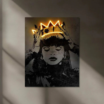 Rihanna Neon LED Metal Frame â Iconic Music Star Wall Art - TURTLEWINGS