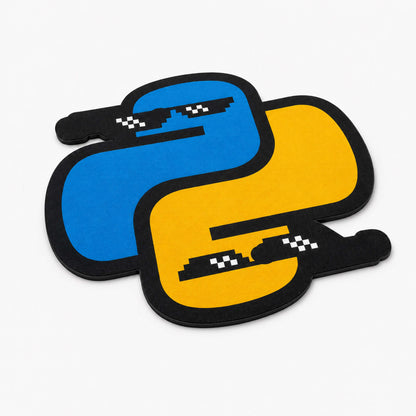 Python Logo Meme Cut-Out Flat Rug | Cool Python Programming Cut-Out Flat Rug | Coder & Developer Desk Floor Decor
