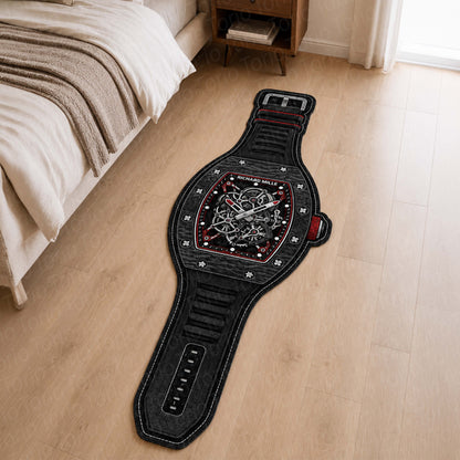Richard Mille Skeleton Watch Floor Mat (3 mm Thick) | Luxury Timepiece Cut-Out Flat Rug for Bedroom, Office & Watch Collector Decor