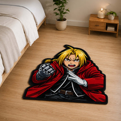 Edward Elric Fullmetal Alchemist Cut-out Flat Rug | Iconic Anime Character Flat Rug | Premium Manga Room Decor