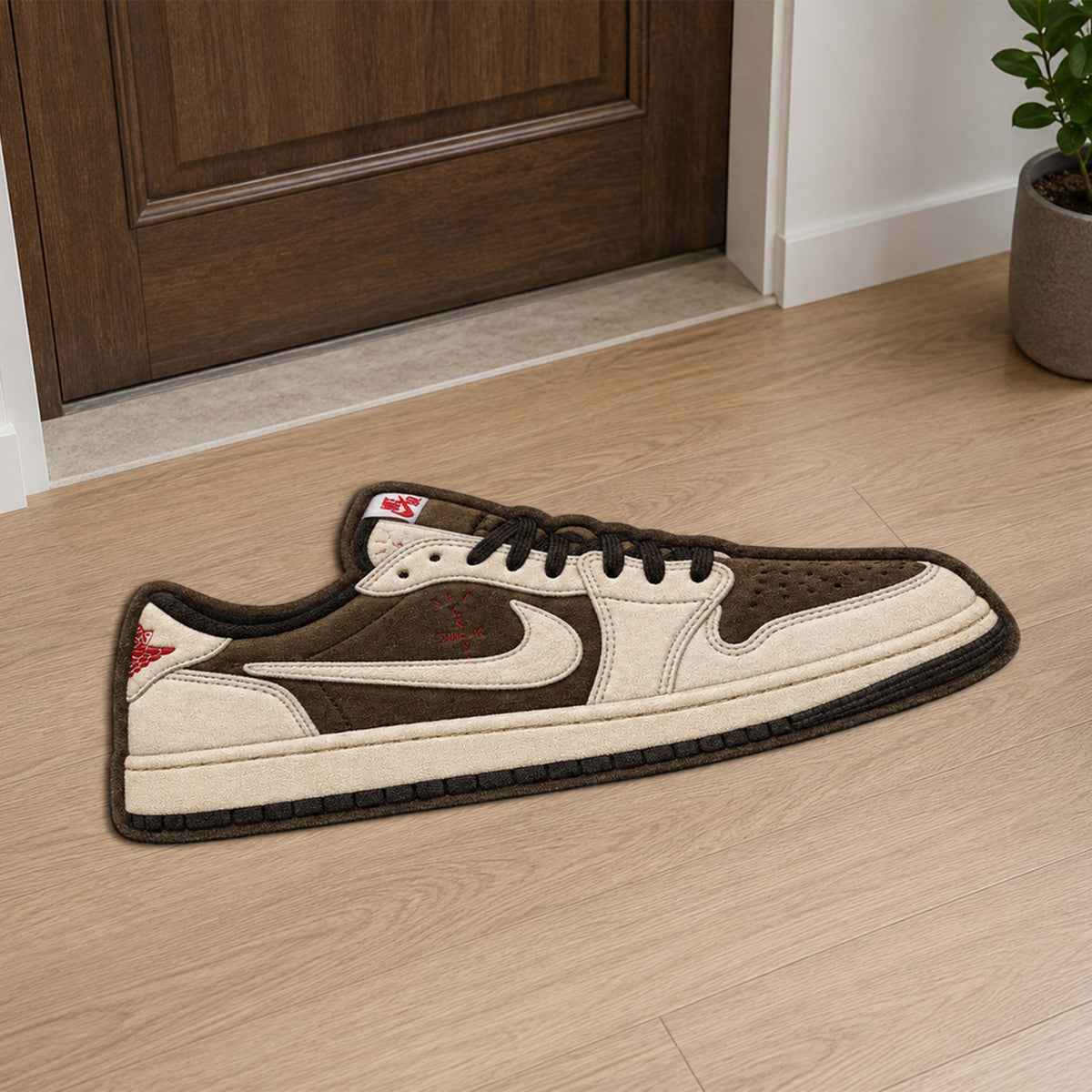 Travis Scott x Air Jordan 1 Low Cut-out Flat Rug | Iconic Sneaker Flat Rug | Premium Streetwear Room Decor