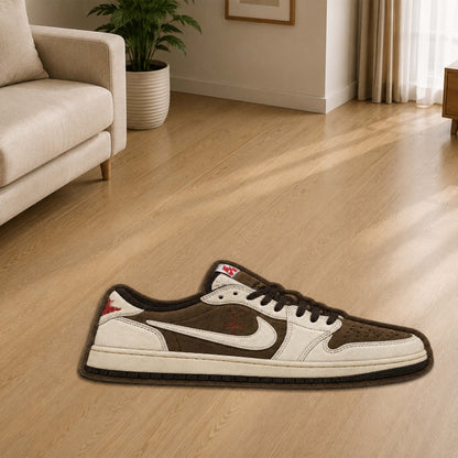 Travis Scott x Air Jordan 1 Low Cut-out Flat Rug | Iconic Sneaker Flat Rug | Premium Streetwear Room Decor