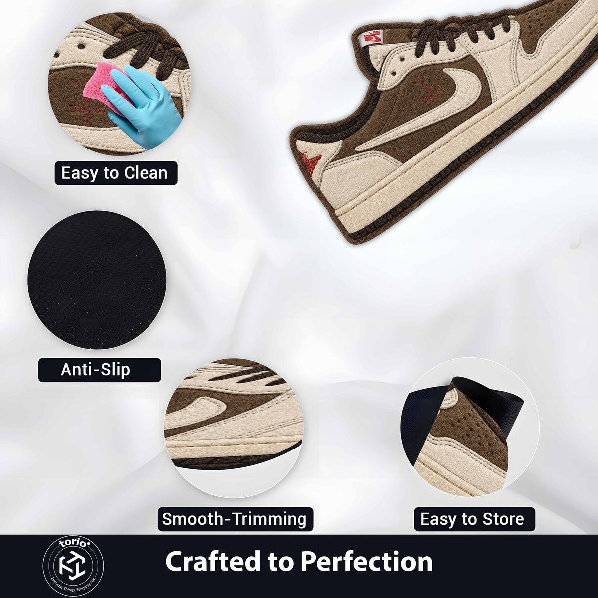 Travis Scott x Air Jordan 1 Low Cut-out Flat Rug | Iconic Sneaker Flat Rug | Premium Streetwear Room Decor