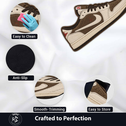 Travis Scott x Air Jordan 1 Low Cut-out Flat Rug | Iconic Sneaker Flat Rug | Premium Streetwear Room Decor