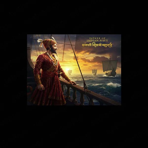Chhatrapati Shivaji Maharaj Metal Frame | Warrior King Wall Art | Metal Frame 11 - TURTLEWINGS