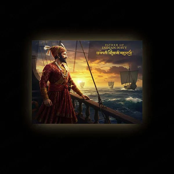 Chhatrapati Shivaji Maharaj Metal Frame | Warrior King Wall Art | Metal Frame 11 - TURTLEWINGS