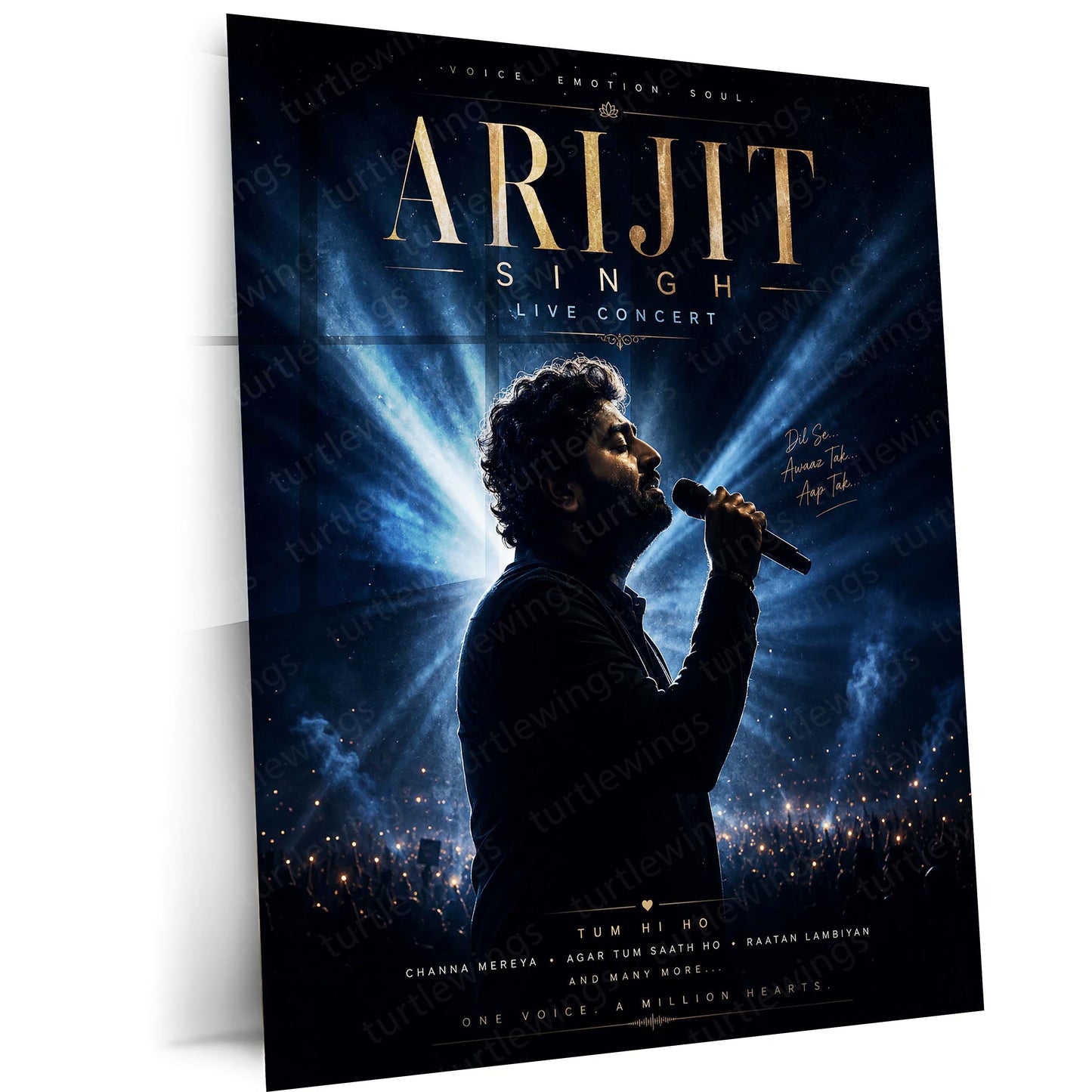 Arijit Singh – Live Concert Soul | Premium Metal Poster | Bollywood Music Legend Wall Art by TurtleWings