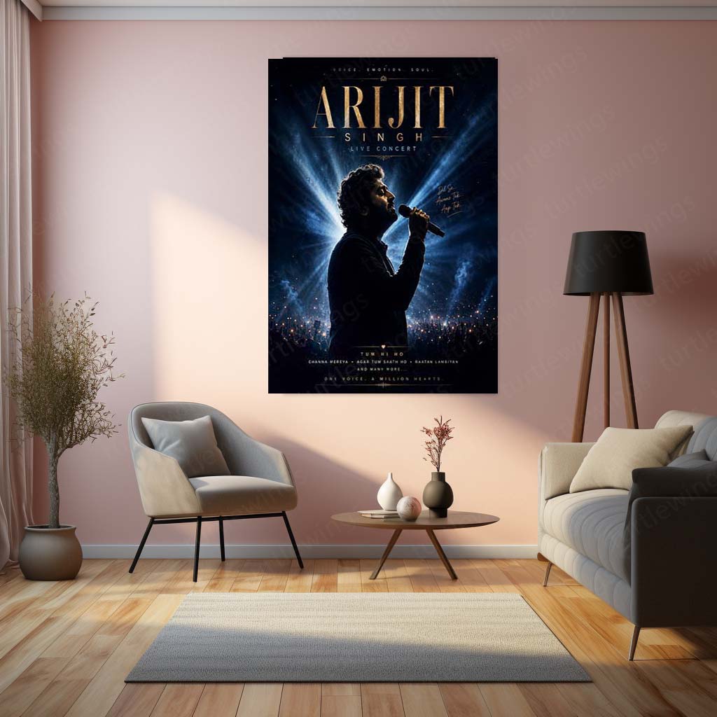 Arijit Singh – Live Concert Soul | Premium Metal Poster | Bollywood Music Legend Wall Art by TurtleWings
