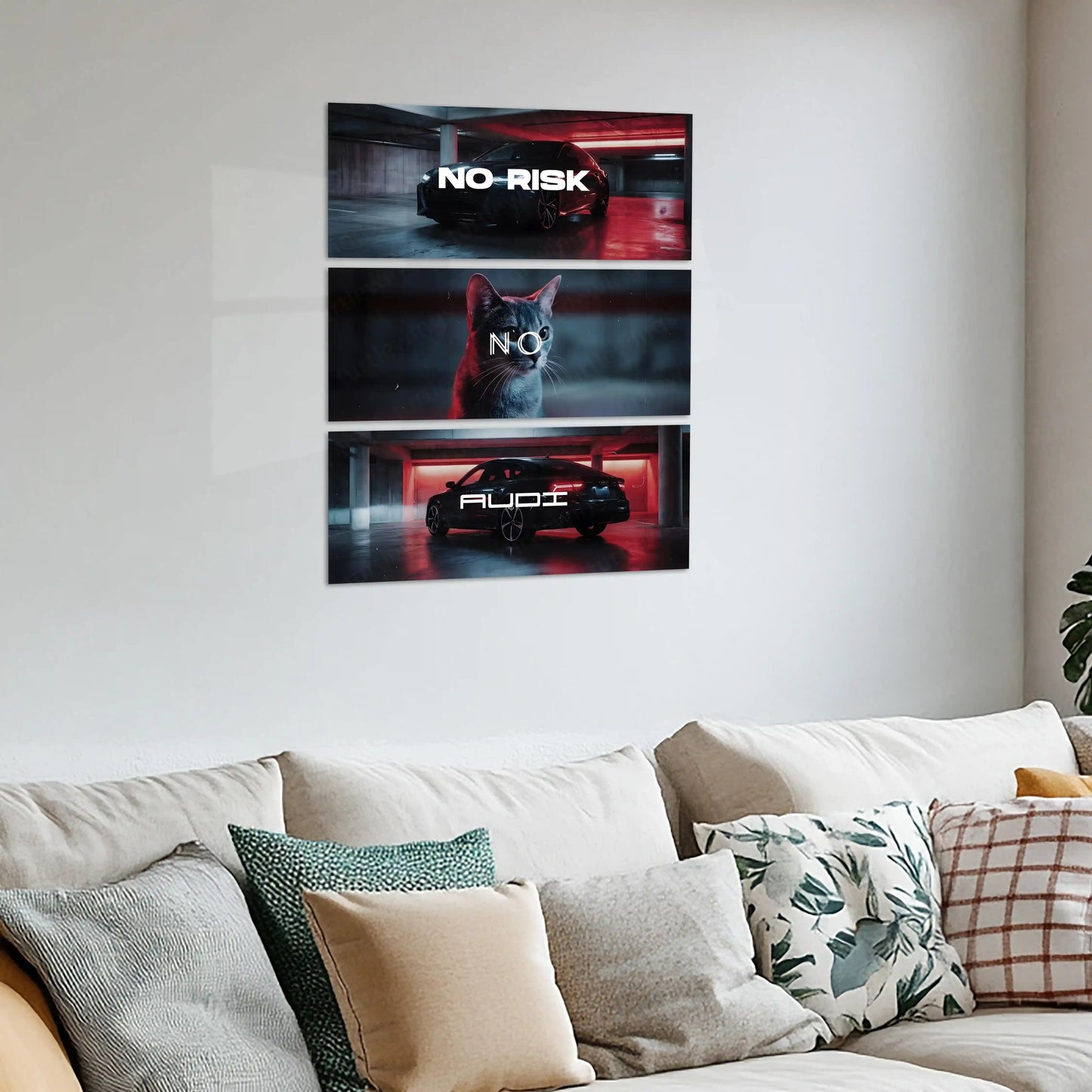 Motivational Metal Poster – Set of 3 | No Risk. No Audi. | Luxury Hustle Wall Art - TURTLEWINGS