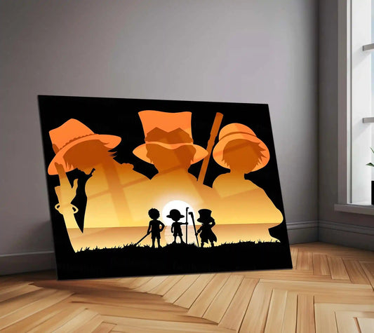 Anime Metal Poster | Ace, Sabo & Luffy – One Piece Brotherhood Metal Poster | Anime Wall Frame - TURTLEWINGS 