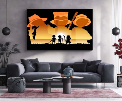 Anime Metal Poster | Ace, Sabo & Luffy – One Piece Brotherhood Metal Poster | Anime Wall Frame - TURTLEWINGS 