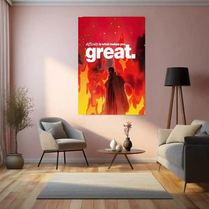 Quote Metal Poster | Admiral Kizaru | “Difficulty Is What Makes You Great” | Anime Motivational Metal Poster Frame - TURTLEWINGS