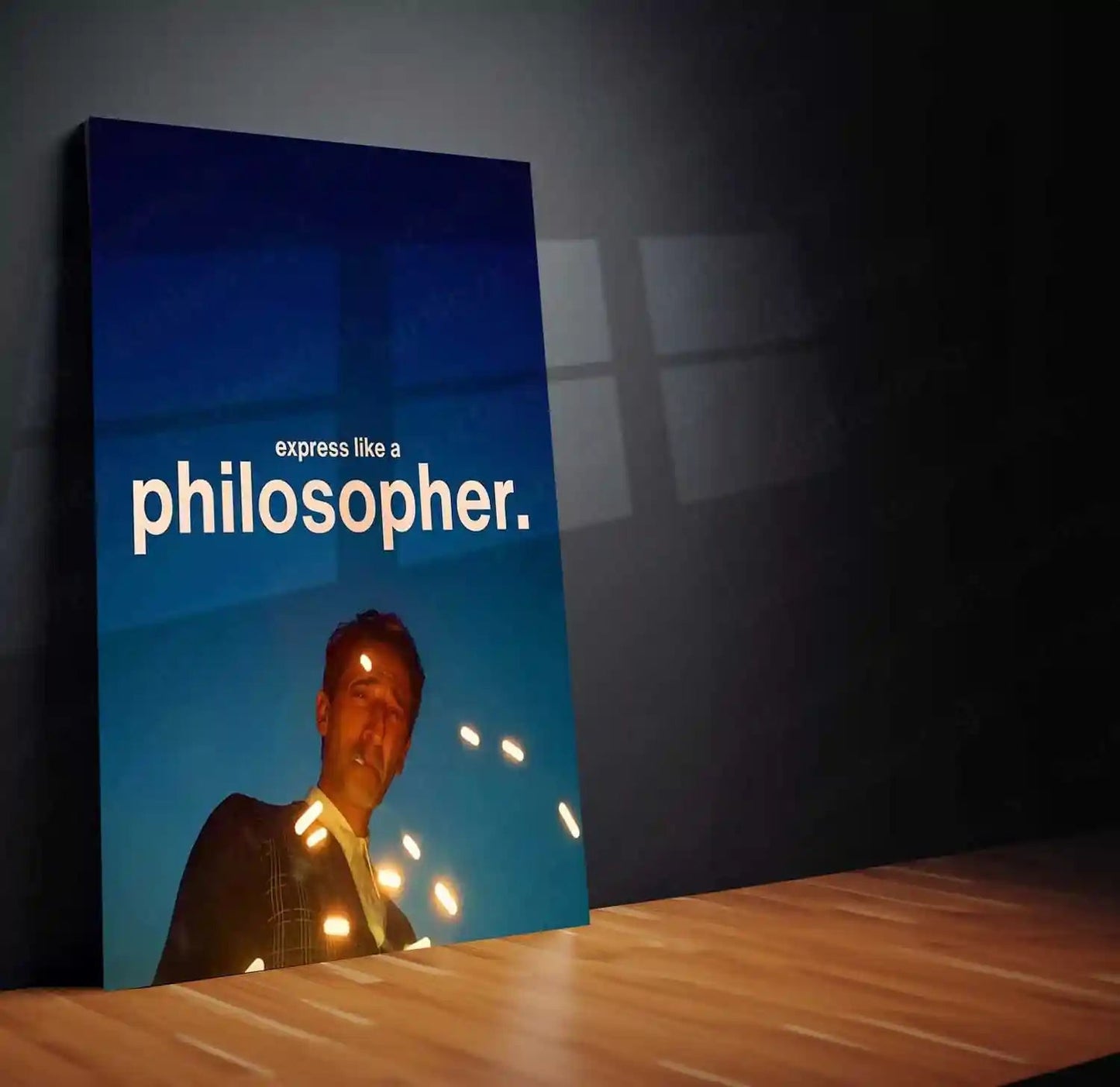 Quote Metal Poster | Adrien Brody | “Express Like a Philosopher” | Cinematic Motivational Metal Poster Frame - TURTLEWINGS