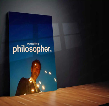 Quote Metal Poster | Adrien Brody | “Express Like a Philosopher” | Cinematic Motivational Metal Poster Frame - TURTLEWINGS