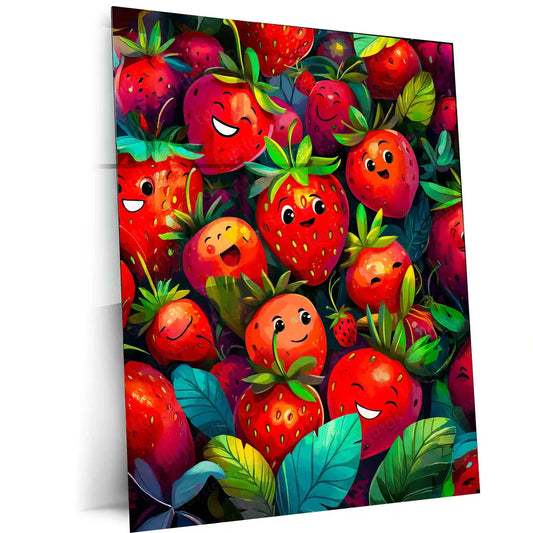 Urban Aesthetic Metal Poster | Aesthetic Strawberry Metal Poster – Sweet & Vibrant Wall Art - TURTLEWINGS