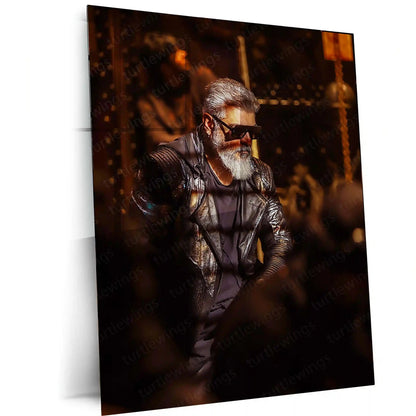 Movies & Series Metal Poster | Thala Ajith Kumar Stylish Metal Poster | Mass South Superstar Wall Art | Premium Actor Portrait Frame - TURTLEWINGS