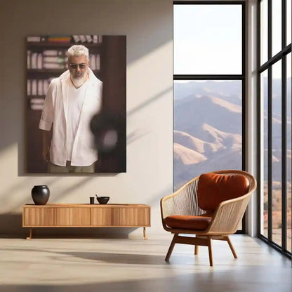 Movies & Series Metal Poster | Thala Ajith Kumar Stylish Metal Poster | Mass South Superstar Wall Art | Premium Actor Portrait Frame 04 - TURTLEWINGS