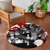 Akatsuki Naruto Round Flat Rug | Red Cloud Anime Circle Floor Mat | Anti-Slip 3 mm Absorbent Flat Rug for Bedroom, Gaming Room & Otaku Decor