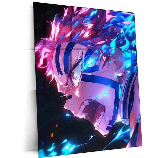 Anime Metal Poster | Akaza – Demon Slayer Metal Poster | Upper Moon Three Villain Wall Frame - TURTLEWINGS