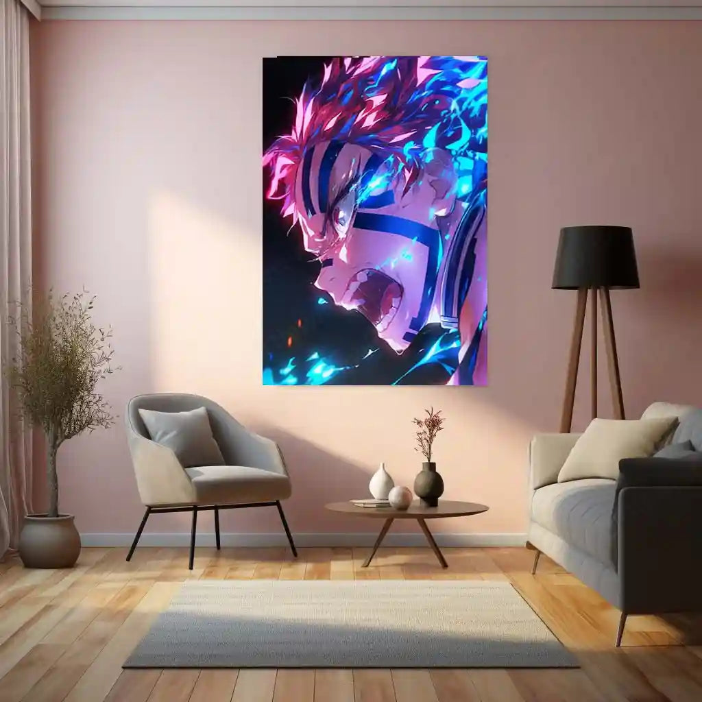 Anime Metal Poster | Akaza – Demon Slayer Metal Poster | Upper Moon Three Villain Wall Frame - TURTLEWINGS