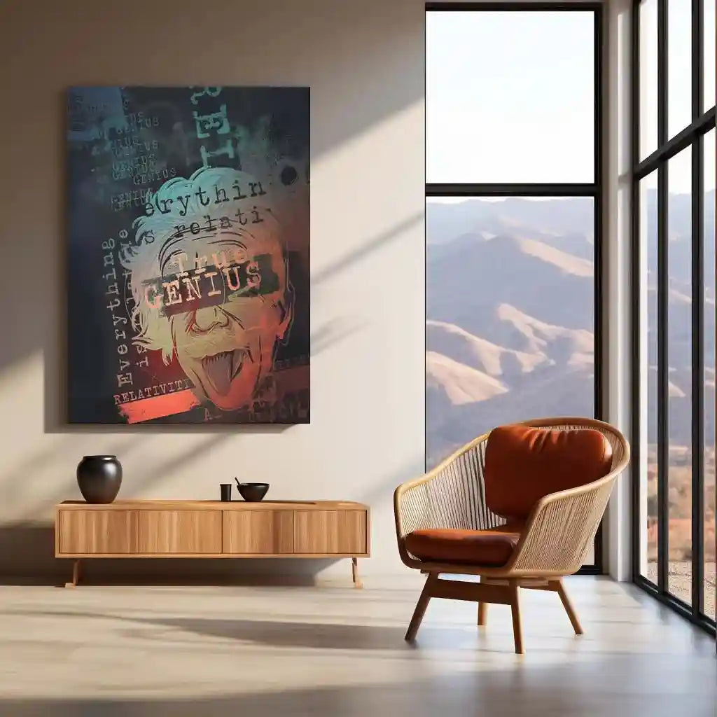 Urban Aesthetic Metal Poster | Albert Einstein Aesthetic Art Metal Poster – Inspirational Wall Decor - TURTLEWINGS