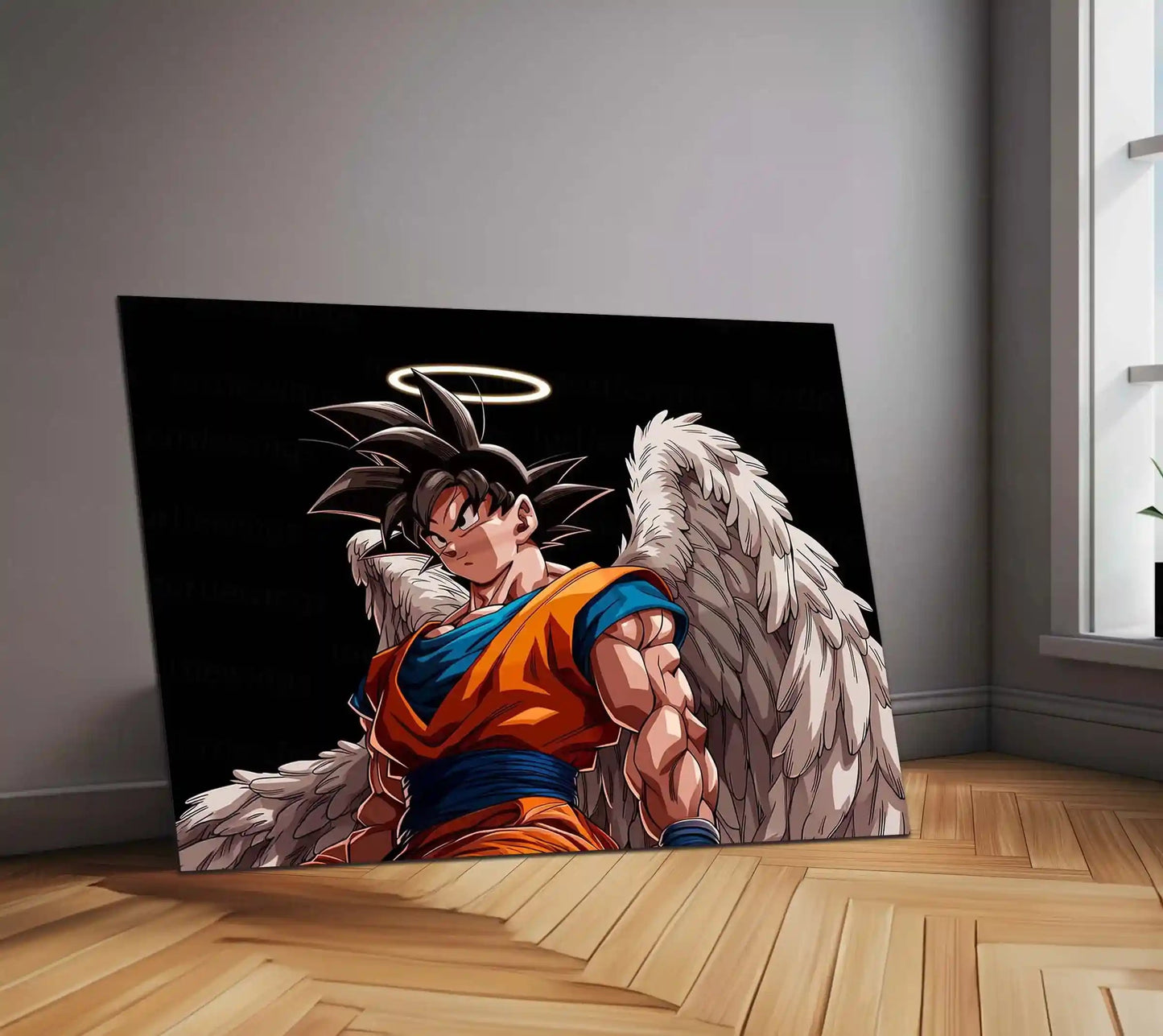Anime Metal Frame | Angel Goku Metal Poster | Dragon Ball Z Wall Art | Divine Wings Goku Frame | Anime Room Decor - TURTLEWINGS