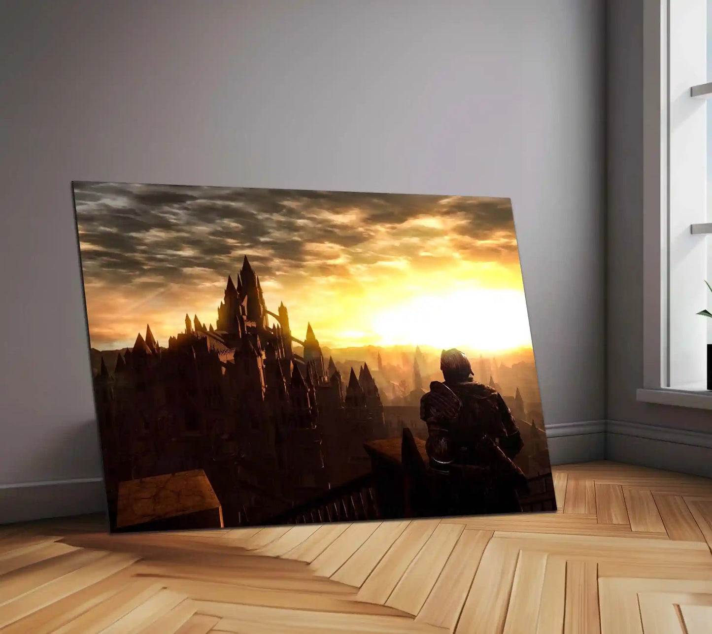 Anor Londo | City of Sunlight Gaming Metal Frame Golden Majesty, Fallen Glory & Eternal Challenge Wall Art - TURTLEWINGS 