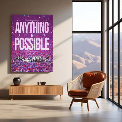 Quote Metal Poster | Tom Brady – Anything Is Possible Metal Frame GOAT Mentality NFL Wall Art | Championship Belief Quote Metal Poster - TURTLEWINGS