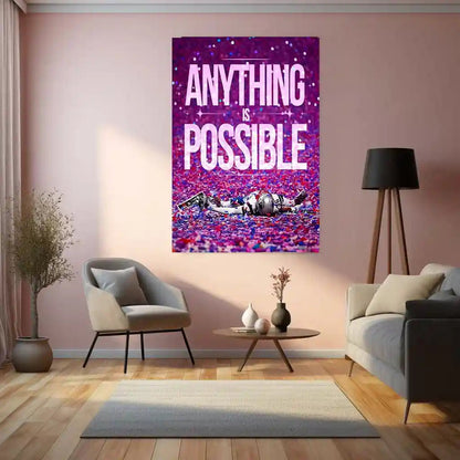 Quote Metal Poster | Tom Brady – Anything Is Possible Metal Frame GOAT Mentality NFL Wall Art | Championship Belief Quote Metal Poster - TURTLEWINGS