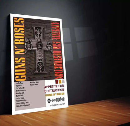 Guns N’ Roses Complete Collection | Set of 10 | Set of 8 | Set of 4 | Album Posters Metal Frames Hard Rock Legends. Raw Energy. Timeless Stage Power. - TURTLEWINGS