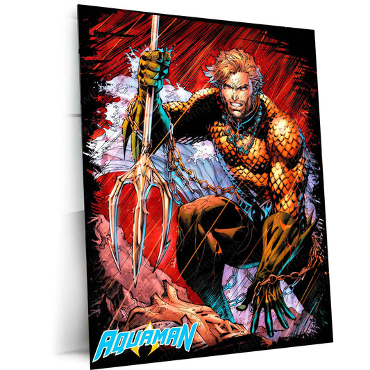 Aquaman – DC Superhero Metal Poster | King of Atlantis Wall Frame | Justice League Art - TURTLEWINGS
