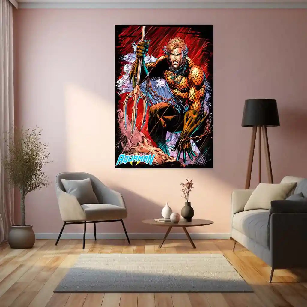 Aquaman – DC Superhero Metal Poster | King of Atlantis Wall Frame | Justice League Art - TURTLEWINGS