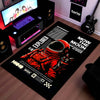 Astronaut & Space Cat Area Flat Rug | Retro Space Explorer Gaming Room Flat Rug | Cosmic Sci-Fi Floor Decor
