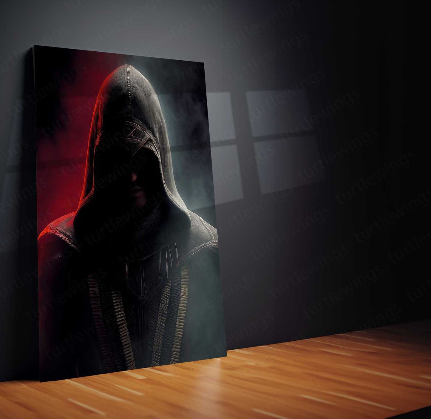 Game Metal Poster | Assassin’s Creed Metal Poster | Hooded Assassin Sunset Wall Art | Legendary Gaming Metal Frame 01