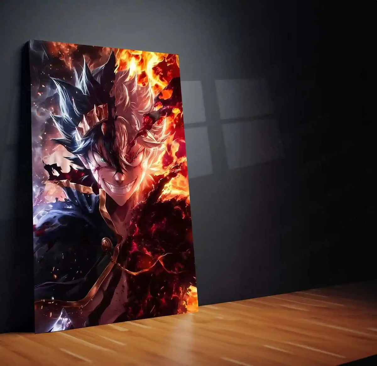 Anime Metal Poster | Asta – Black Clover | Anti-Magic Fury Metal Frame | Dark Fantasy Anime Wall Art - TURTLEWINGS