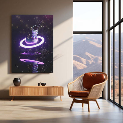Cosmic Fishing – Dream Beyond the Stars | Space Fantasy Wall Art  Astronaut Galaxy Adventure Metal Frame by TurtleWings  📝