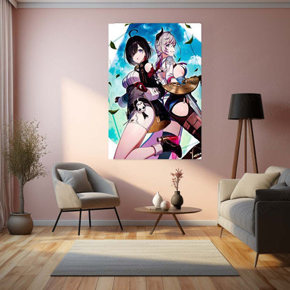 Anime Metal Poster | Atelier Yuma – Bloom of Serenity | Aesthetic Fantasy Metal Frame Poster